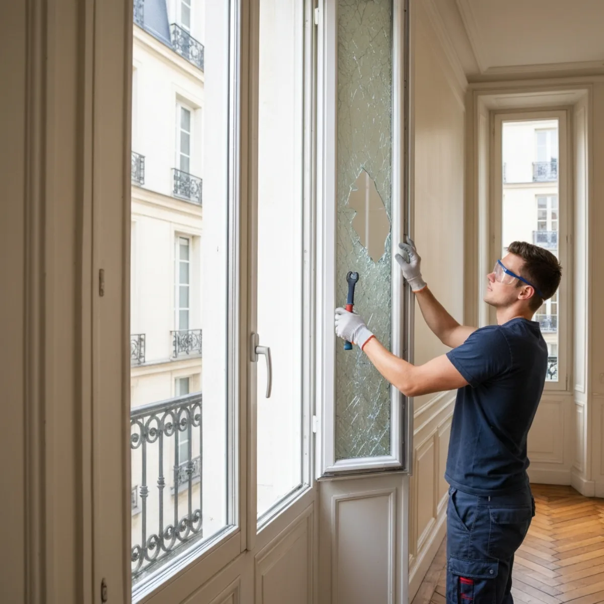Vitre cassee a Paris : intervention vitrier d'urgence