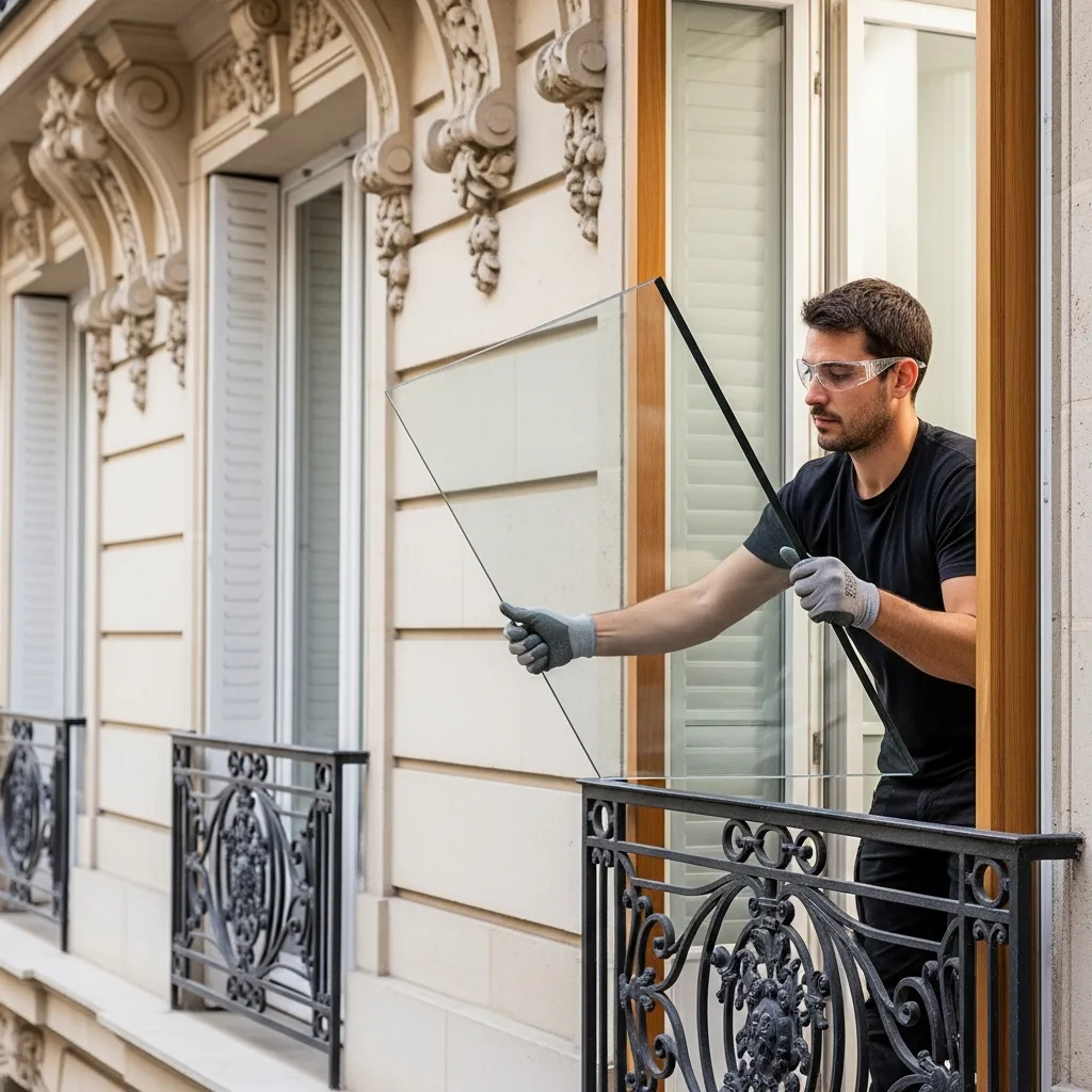 Vitrier remplaçant une vitre à Ballancourt-sur-Essonne