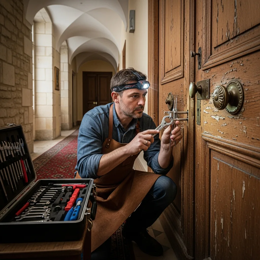 Serrurier ouvrant une porte à Châteaufort