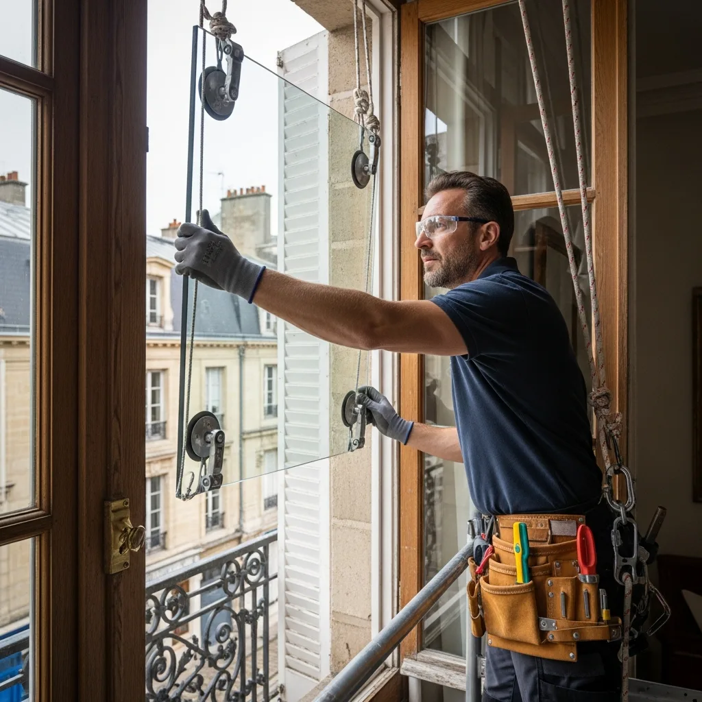 Vitrier remplaçant une vitre à Dammartin-sur-Tigeaux