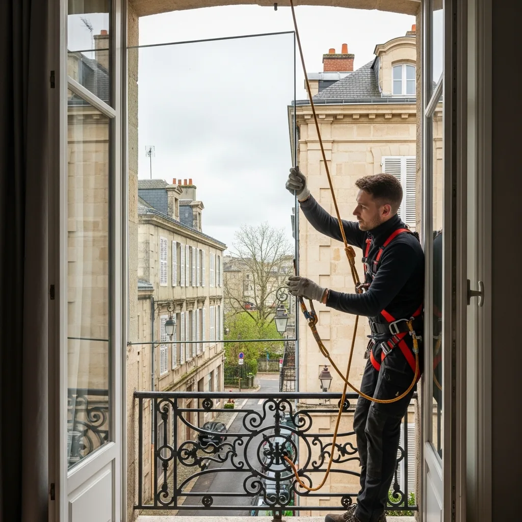 Vitrier remplaçant une vitre à Le Val-Saint-Germain