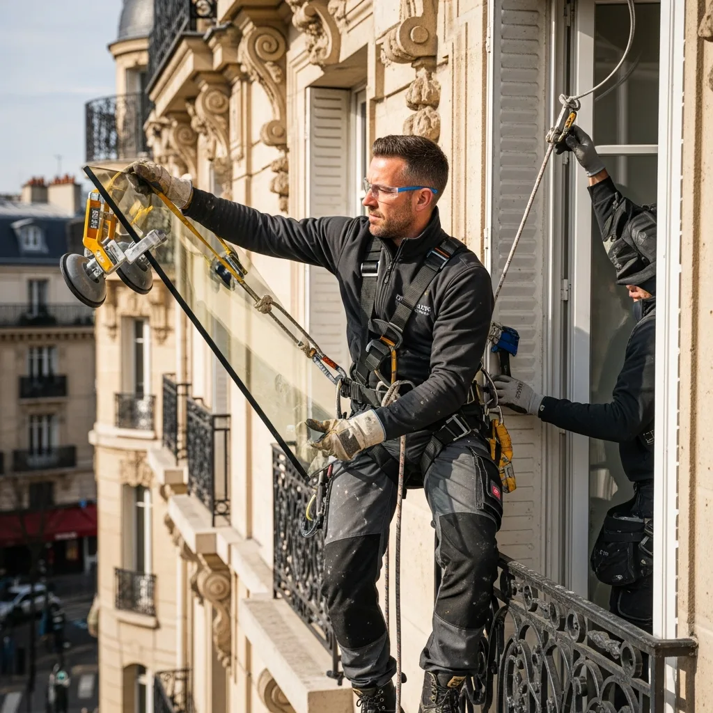 Vitrier remplaçant une vitre à Les Pavillons-sous-Bois