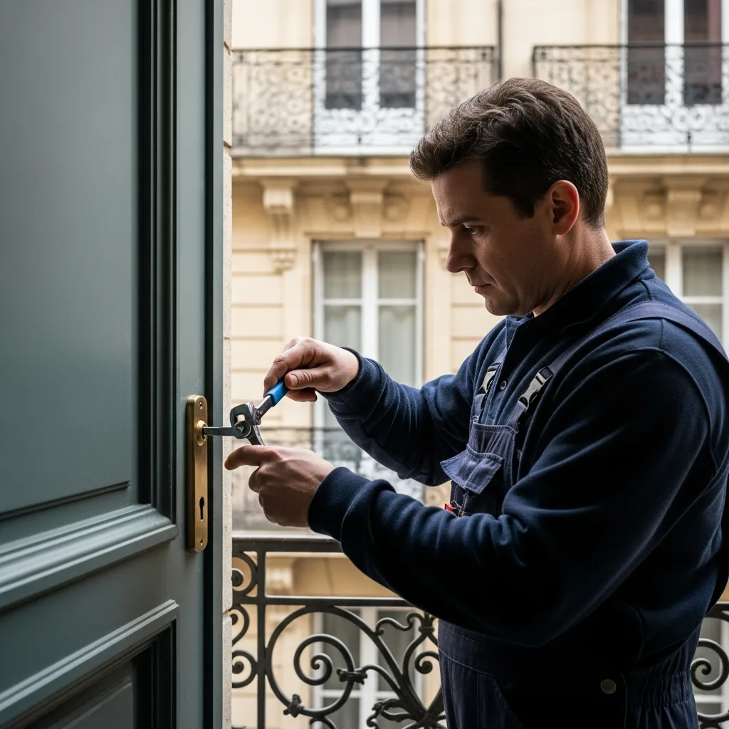 Serrurier ouvrant une porte à Linas