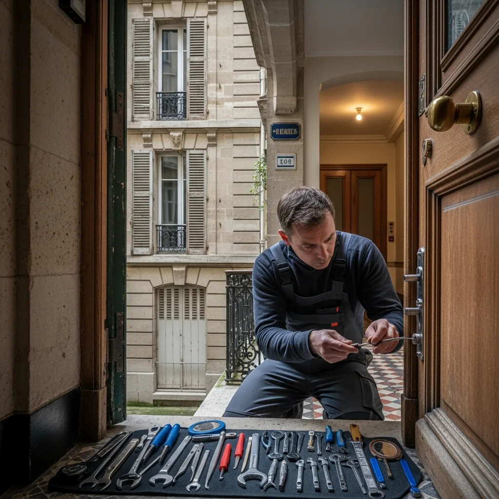 Serrurier ouvrant une porte à Longueville