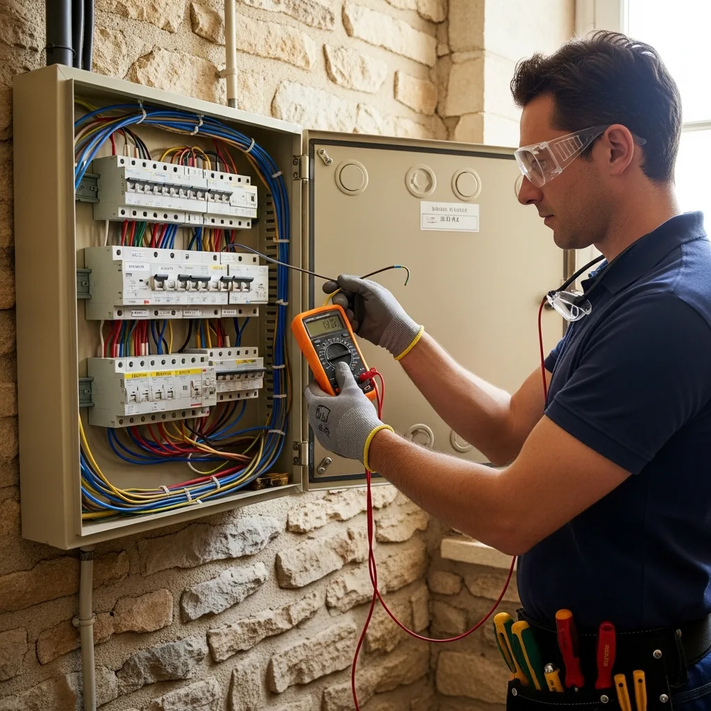 Électricien intervenant à Marines