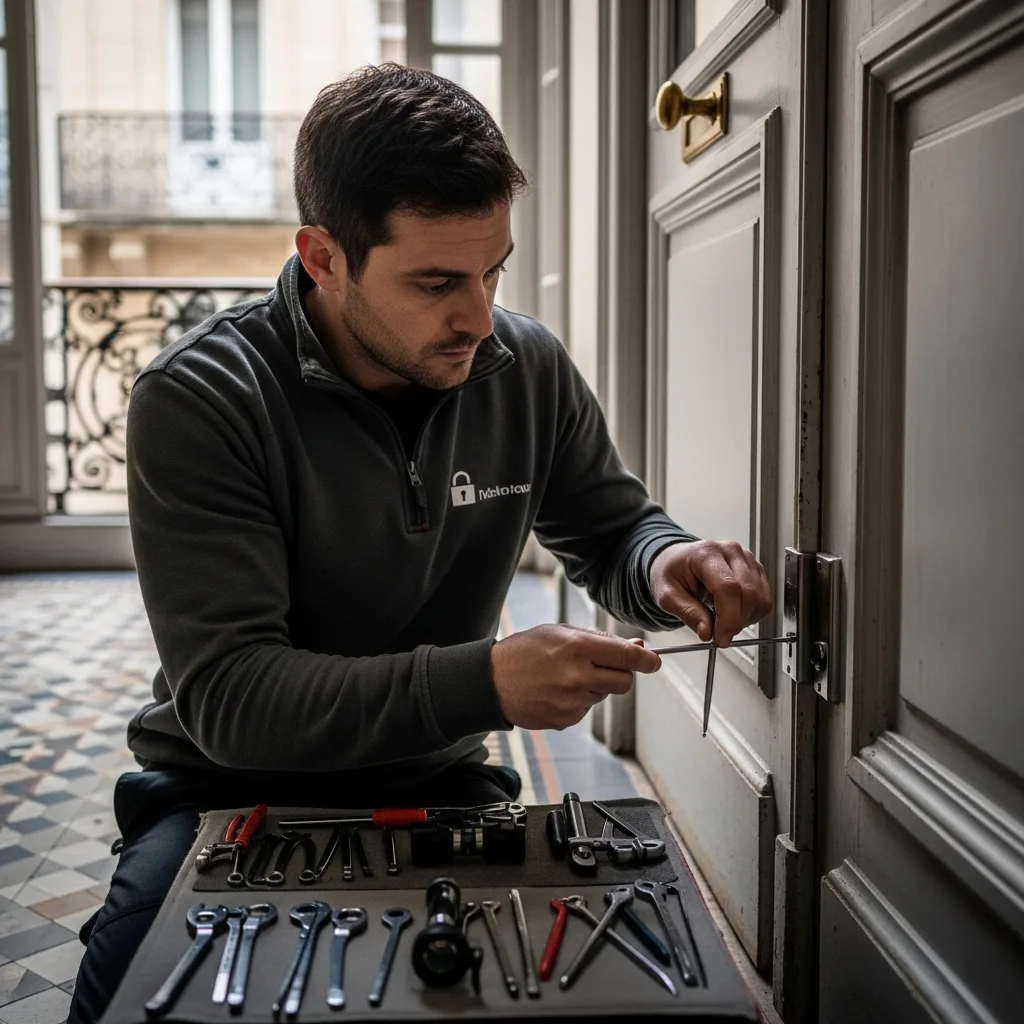 Serrurier ouvrant une porte à Melun