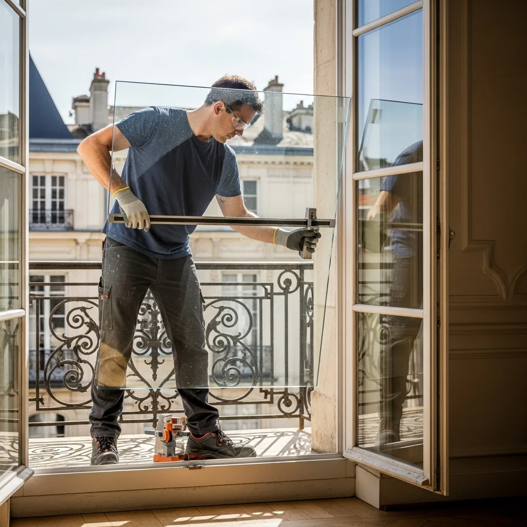 Vitrier remplaçant une vitre à Meulan-en-Yvelines
