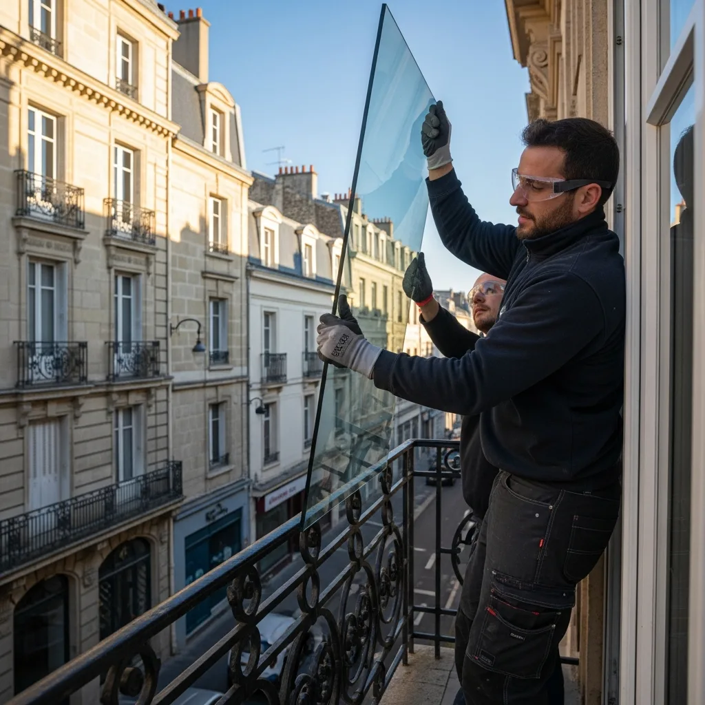 Vitrier remplaçant une vitre à Ormesson-sur-Marne