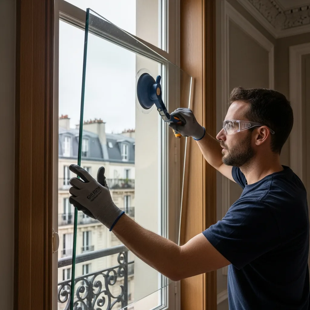 Vitrier remplaçant une vitre à Paris 12ème