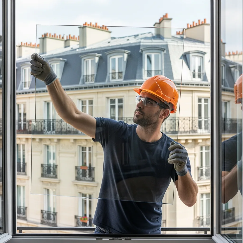 Vitrier remplaçant une vitre à Paris 16ème