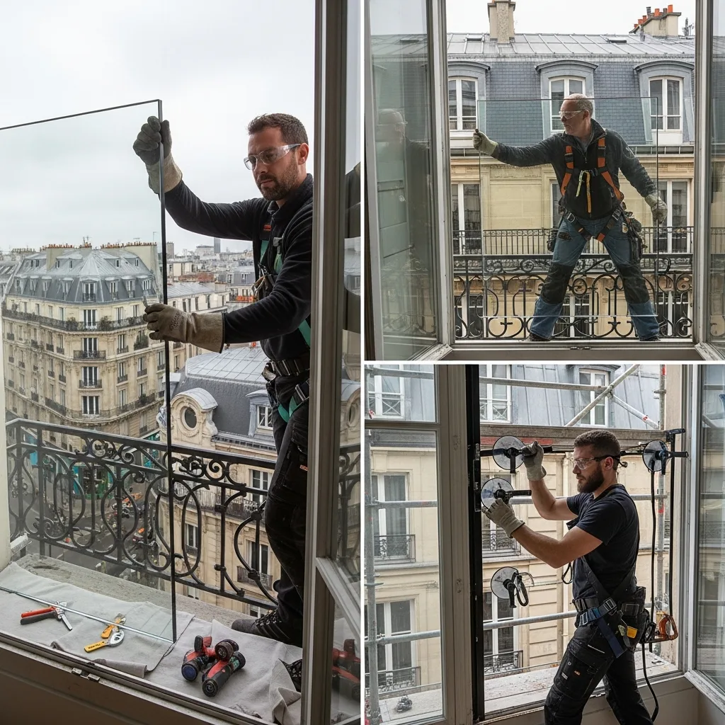 Vitrier remplaçant une vitre à Paris 2ème