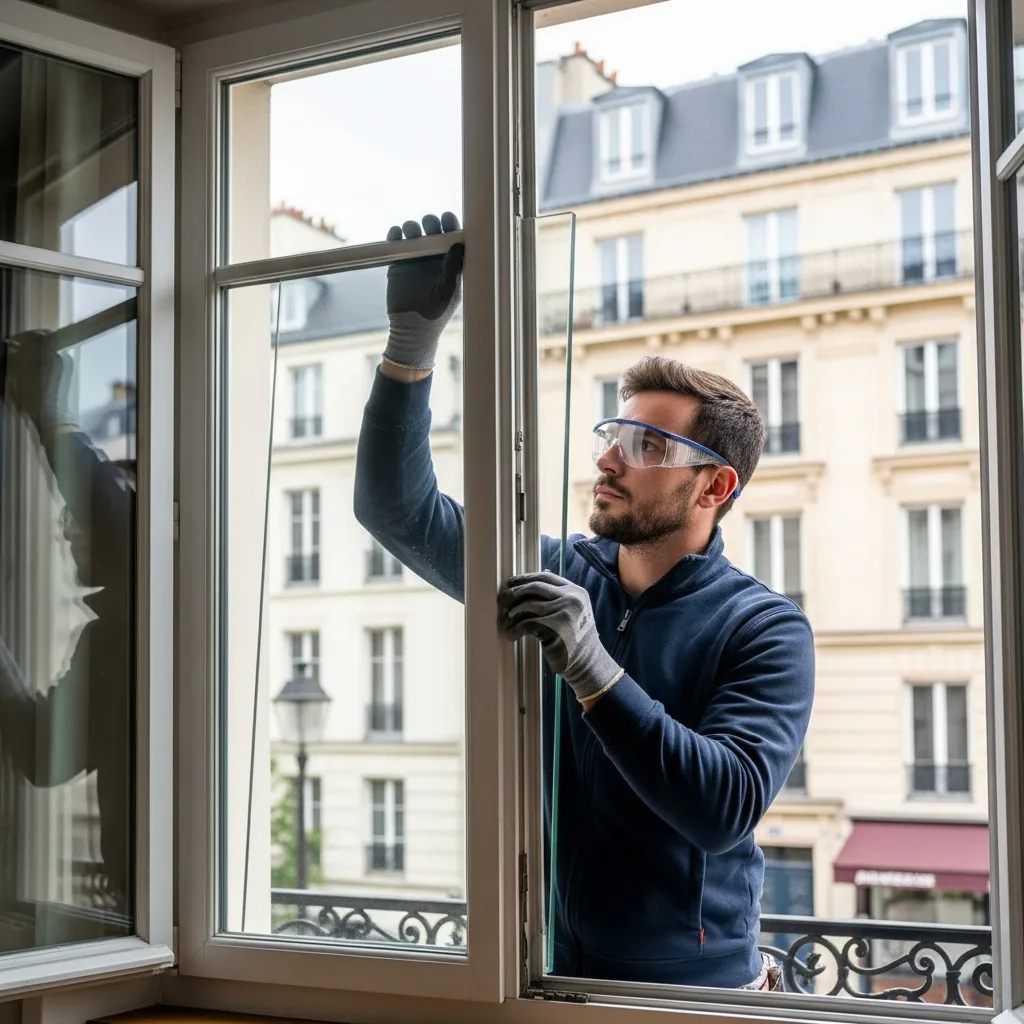 Vitrier remplaçant une vitre à Paris 5ème