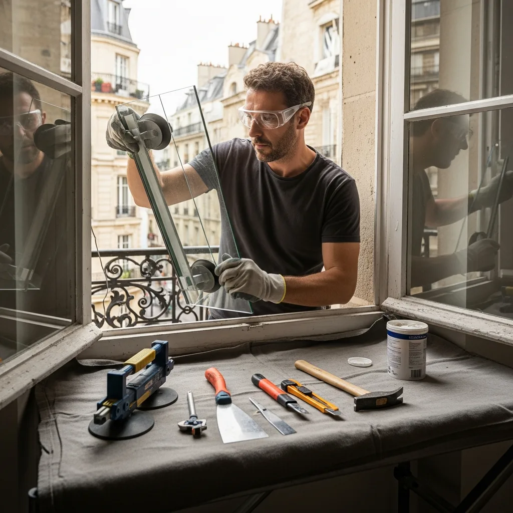 Vitrier remplaçant une vitre à Paris 6ème