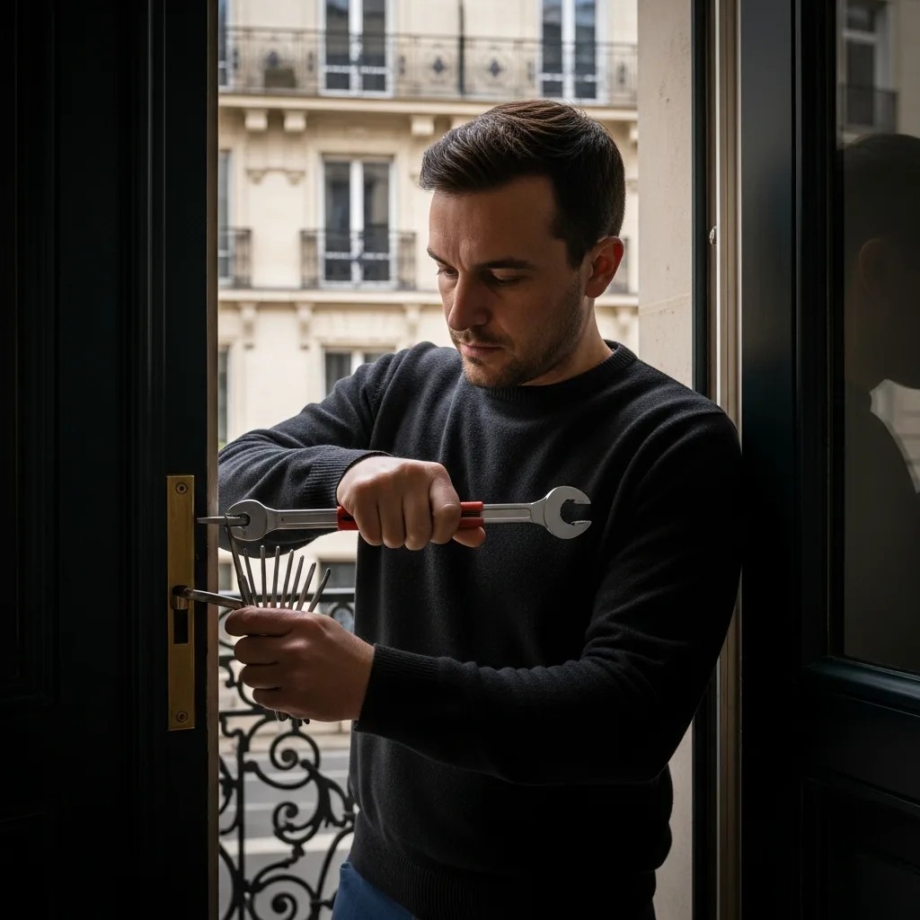 Serrurier ouvrant une porte à Paris 8ème