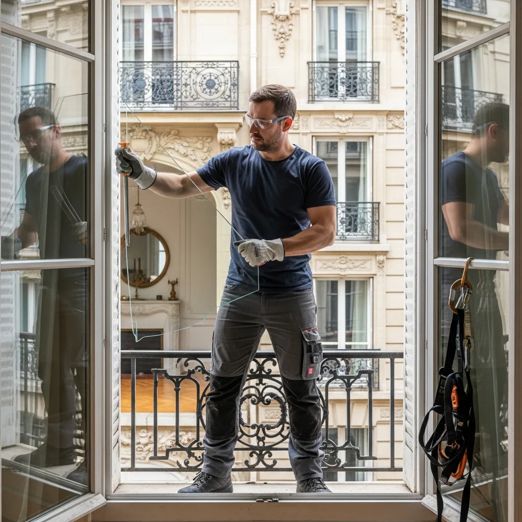 Vitrier remplaçant une vitre à Paris 8ème