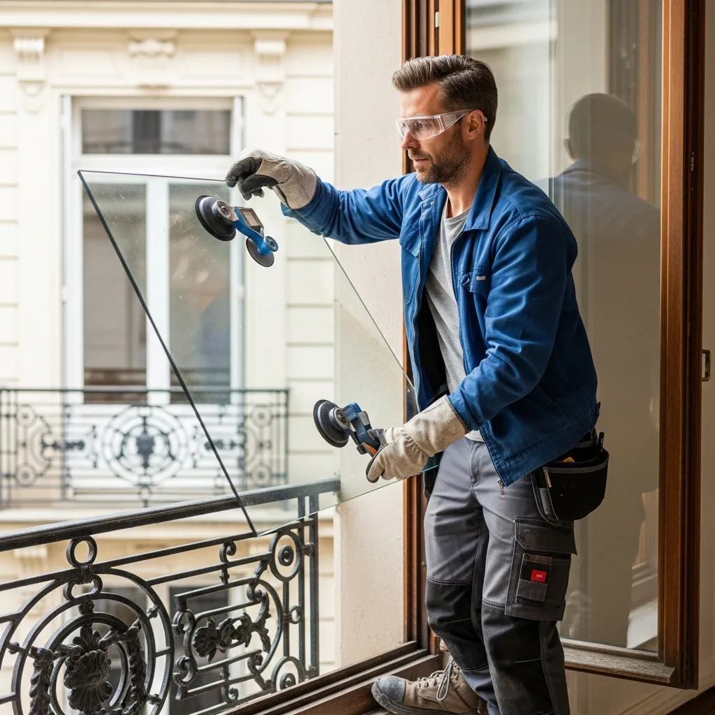 Vitrier remplaçant une vitre à Pierrefitte-sur-Seine