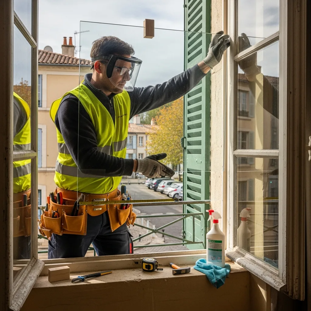 Vitrier remplaçant une vitre à Saint-Rémy-lès-Chevreuse