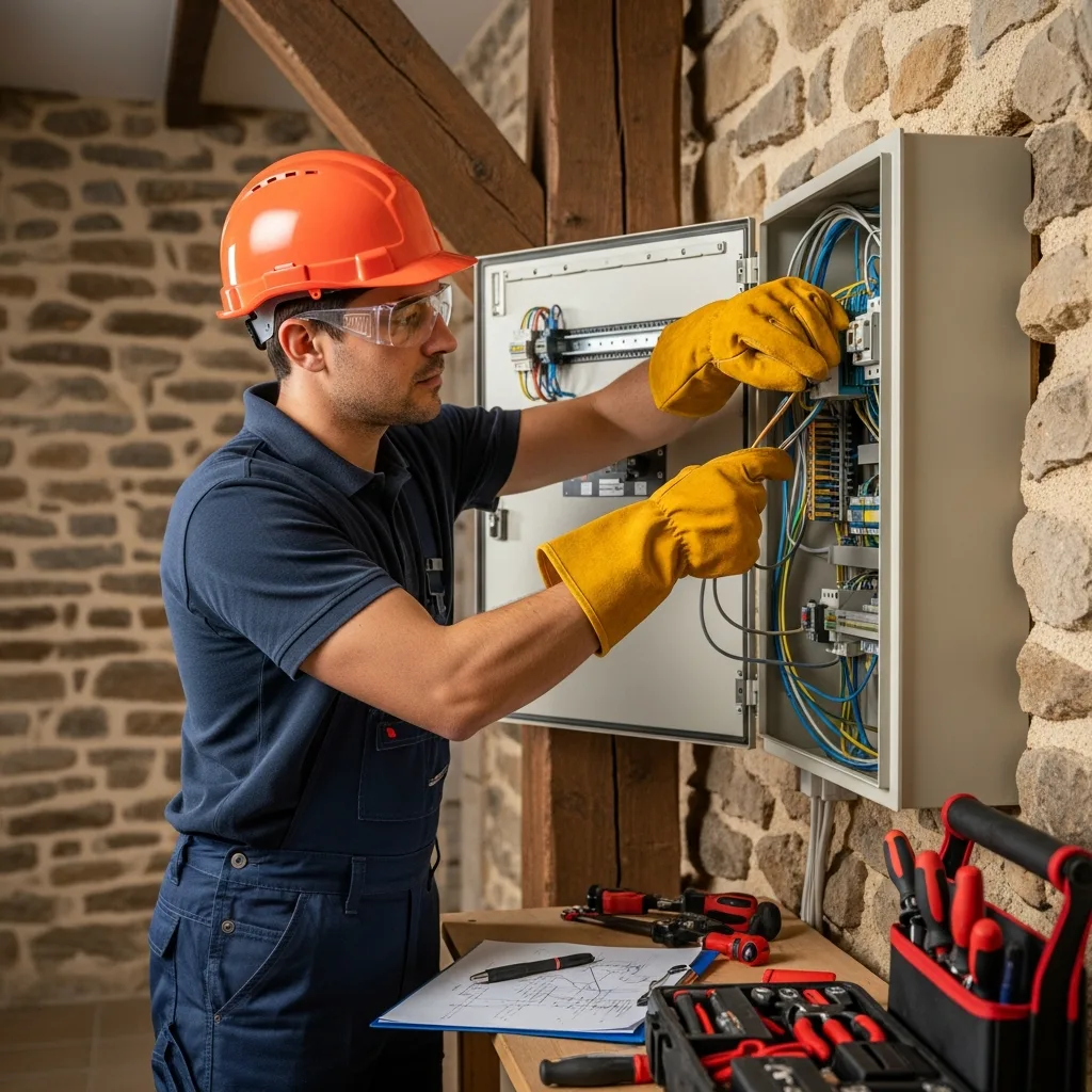 Électricien intervenant à Sonchamp
