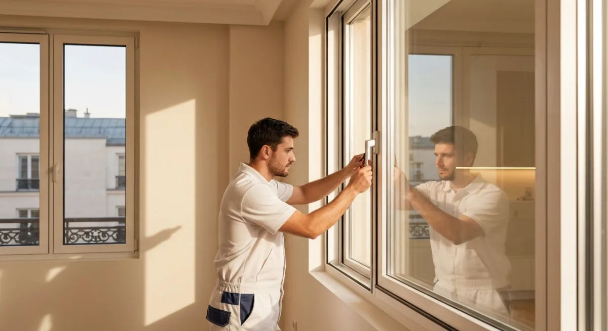 Installation de double vitrage dans un appartement parisien